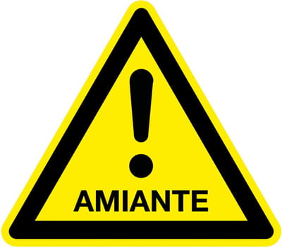 Waarschuwingssticker amiante 200 mm