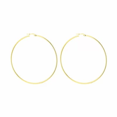 Bijoutheek Oorringen Hoop Dun 7cm x 2mm Goud