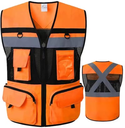 Hoogzichtbaar Veiligheidsvest – Reflecterend Hi-Vis Fluorescerend Werkvest van Ademend Mesh, Maat XL, Conforme ANSI/ISEA-Normen
