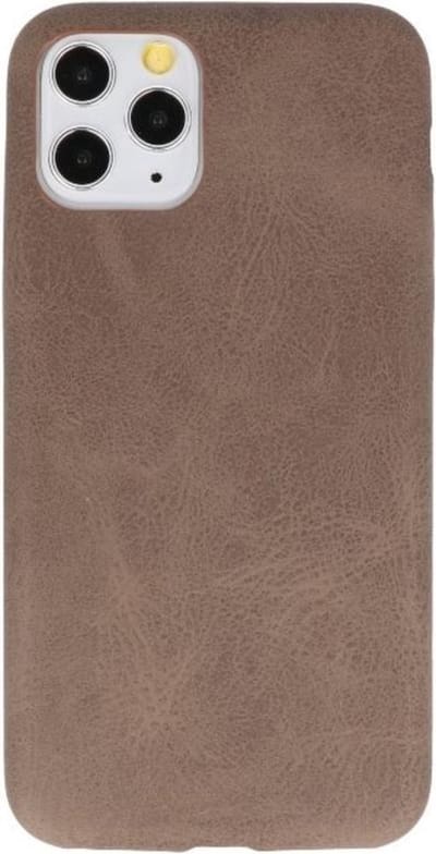 Leder Design Back Cover voor iPhone 11 Pro Donker Bruin