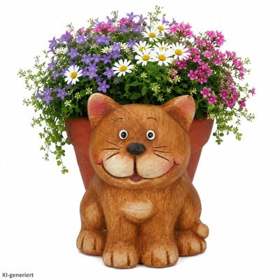 CHRISSI Overloop met kattendecor rood-bruin – 795251040