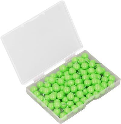 Allecto - Decoratieve Push Pins - Stevige Stalen en Plastic Kaart Tacks - 100 Stuks - 9.5x20mm - Perfect voor Cork Boards - Ideaal voor Thuis en Op...
