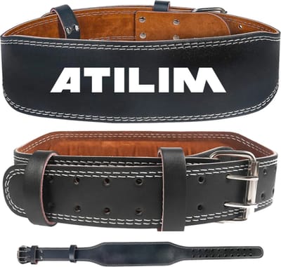 Weightlifting Belt - Echt Leder - Fitness Riem - Barbelts Gewichthefriem- Maat L- Zwart