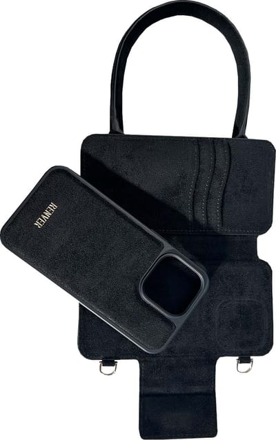 RENVER Izzy dames Iphone 14 Telefoonhoesje met tas - zwart
