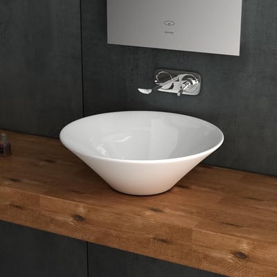 Ronde Opzetwastafel Keramiek 41 cm – Hygiënisch en Compact voor Badkamer en Toilet