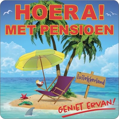 Hoera met pensioen bierviltjes - onderzetters - 15x stuks - Feestartikelen - versiering - afscheid