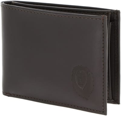 oxmox Leren portemonnee Leather RFID Protect Pocketbörse Freedom Lion Embossed Brown donkerbruin