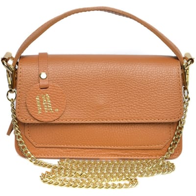 Anna Luchini Brown Rundleer Tas