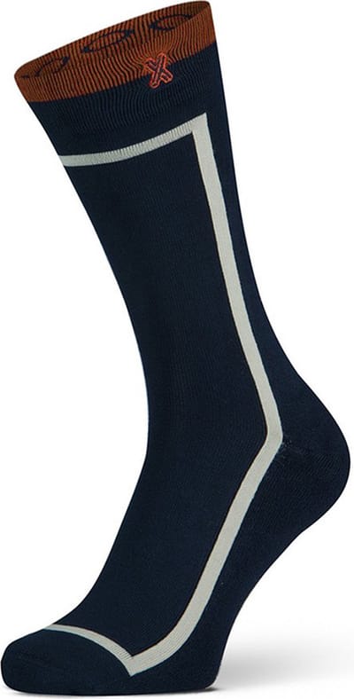 XPOOOS - Essential Graphics Heren bamboe Sokken - Badstof zool - 1-Pack - Maat 39/42 - Blauw