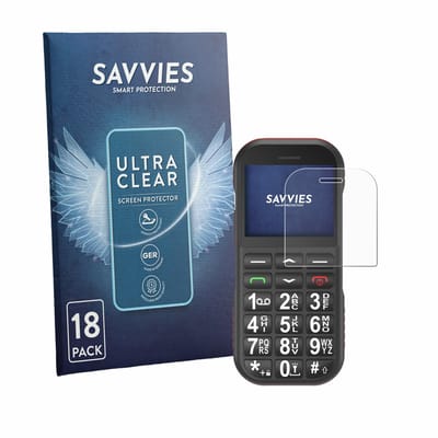 Savvies - Screenprotector voor Ufferson Seniorenhandy - Folie Beschermfolie transparant 18 Stuks