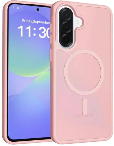 Hoesje Geschikt voor Samsung Galaxy A37 - Compatibel met MagSafe / Qi2 - Matte Beschermhoes - Back Cover met Magneet - Roze