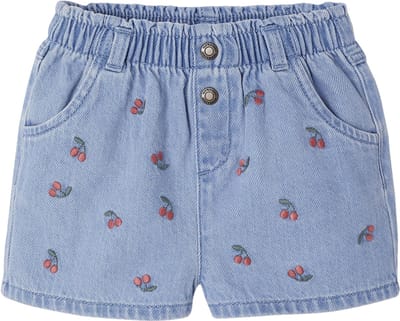Vertbaudet Baby denim short met madeliefborduursel