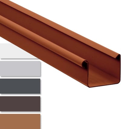 Bakgoot Vierkant - Dakgoot Regenpijp - Dakwater Afvoeren - Weerbestendig PVC-U - 200 cm 68mm - Bruin