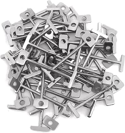 Tegelnivelleer Naalden - Stalen T-Pinnen - Tegels Waterpas Plaatsen - Herbruikbaar Mangaanstaal - 1.5mm Voegbreedte - Zilver