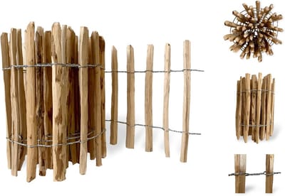 Flexibel Houten Tuinscherm Geïmpregneerd Hout 10 Meter Lang Donkerbruin