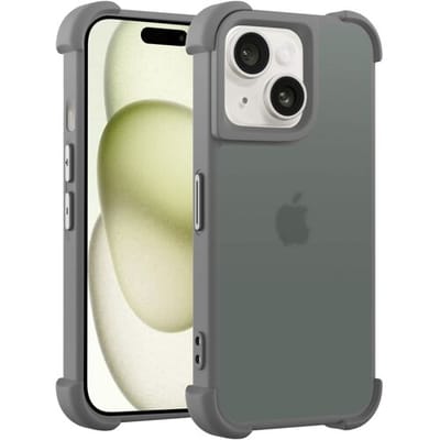 Coverzs matte Shock case geschikt voor iPhone 12 (grijs) - shockbestendig, premium bescherming, duurzaam