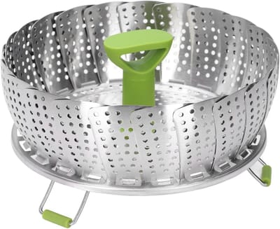 Multifunctionele Vouwbare Stoommand, RVS Uittrekbare Stoomrek voor Groenten, Vis en Gerechten, Keukenaccessoire voor Gezond Koken