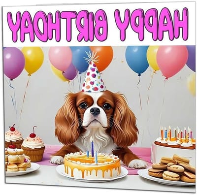 Verjaardagskaart Hond - Hondenkaart Bday - Geleentheden Vieren - Premium Kwaliteit - 145 x 145mm - Wit