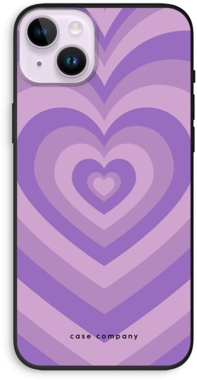 Case Company® - Hoesje geschikt voor iPhone 14 Plus hoesje - Hart Paars - Biologisch Afbreekbaar Telefoonhoesje - Bescherming alle Kanten en Schermrand
