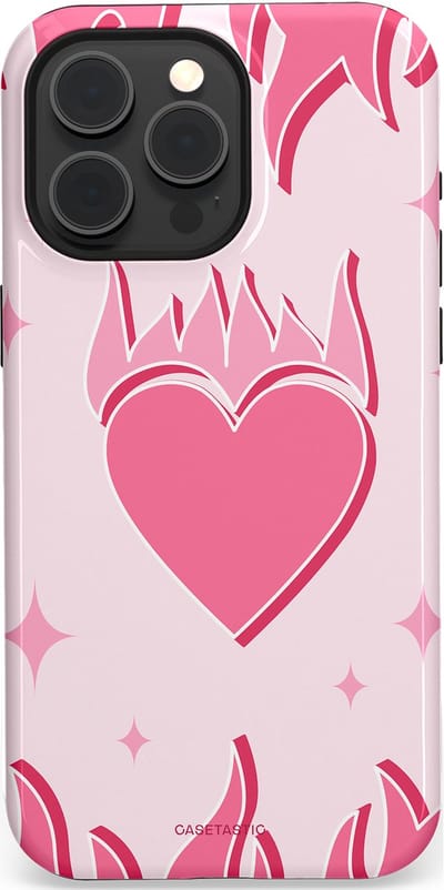 Casetastic Hoesje Geschikt voor Apple iPhone 15 Pro Max Magsafe - Stijlvolle Beschermende Duo-layer Case - Hartenvuur