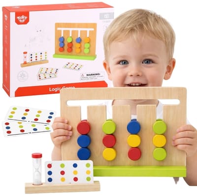 Tooky Toy Logisch spel Tijdpuzzel Kleuren 30 patronen 18 stuks. - UNI