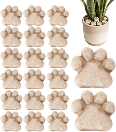 Decoratieve stenen - Kattenpootjes grind - Tuin decoreren - Speelse pootvorm - 20 stuks - Niet gespecificeerd