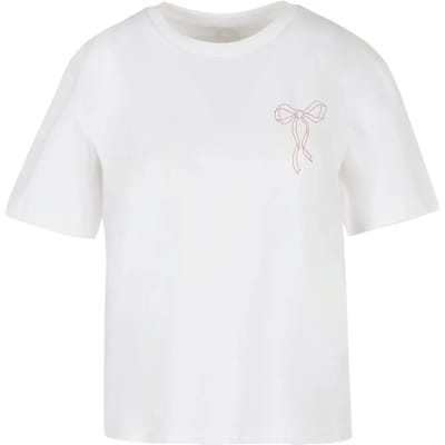 Mister Tee Damen Bow Oneliner Tee MST248 White-2XL