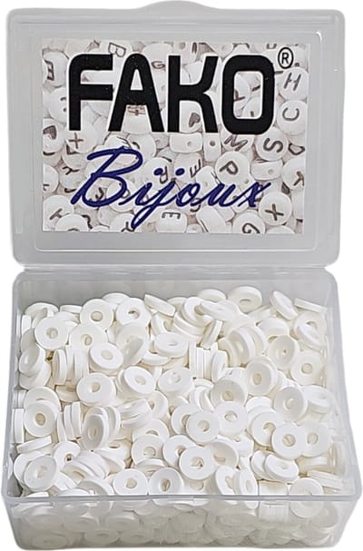 Fako Bijoux - Katsuki Disc Kralen Box - Polymeer Kralen - Surf Kralen - Kleikralen - 6mm - 700 Stuks - Wit