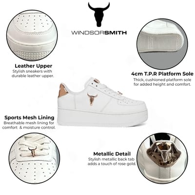 Windsor Smith Witte Chunky Leren Sneakers - Rich