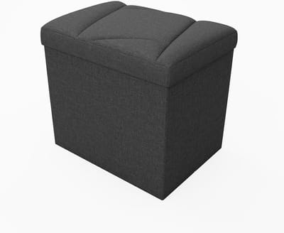 Opvouwbare Opbergbank - Zitbank Poef - Ruimte Besparen - Multifunctioneel Ontwerp - 38 x 38 x 38 cm - Donkergrijs