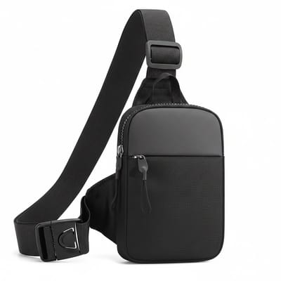 Consumerce® Crossbody Bag Heren - Zwart - Fanny Pack - Heuptas - Schoudertas - Reisportemonnee - Heuptasje - Nektasje - Borsttas Sling Anti Diefstal