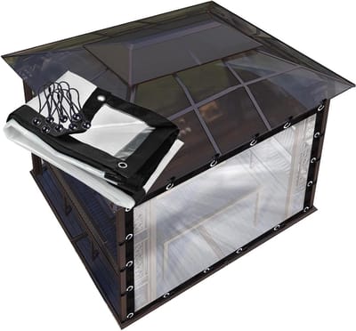 Waterdicht Zeil - Transparante Hoes - Buiten Beschermen - Met Doorvoertules - 20x20 ft - Transparant