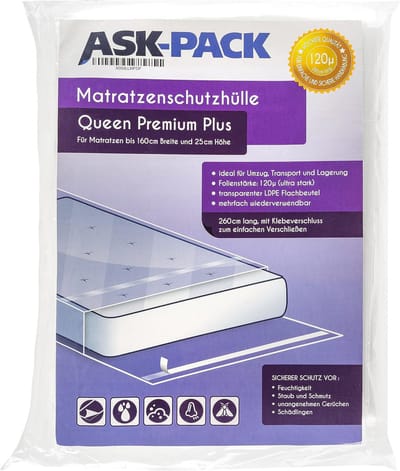 Matraszak met sluiting - Beschermhoes matras - Opslag en transport - Extra sterk 120 micron - 160 x 200 cm