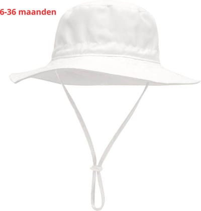 Livano Zonnehoed - Reishoed - UV Beschermende Hoed - Bucket Hat - Festival - Pet - Hoedje Voor Baby - Hoofdbescherming - Wit - 3-36 Maanden