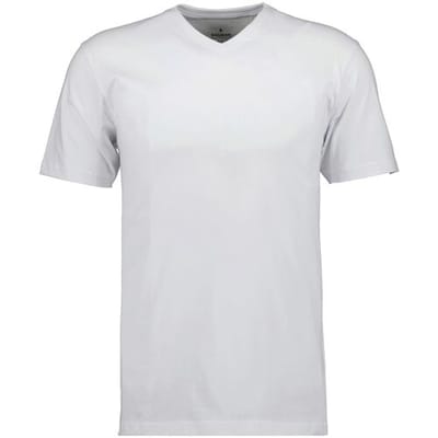 Ragman T-Shirt Uni V-Neck Single Jersey Wit / male