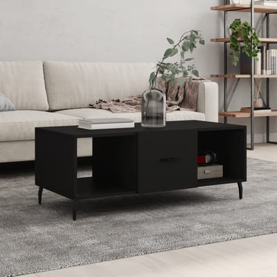 vidaXL - Salontafel - 102x50x40 - cm - bewerkt - hout - zwart