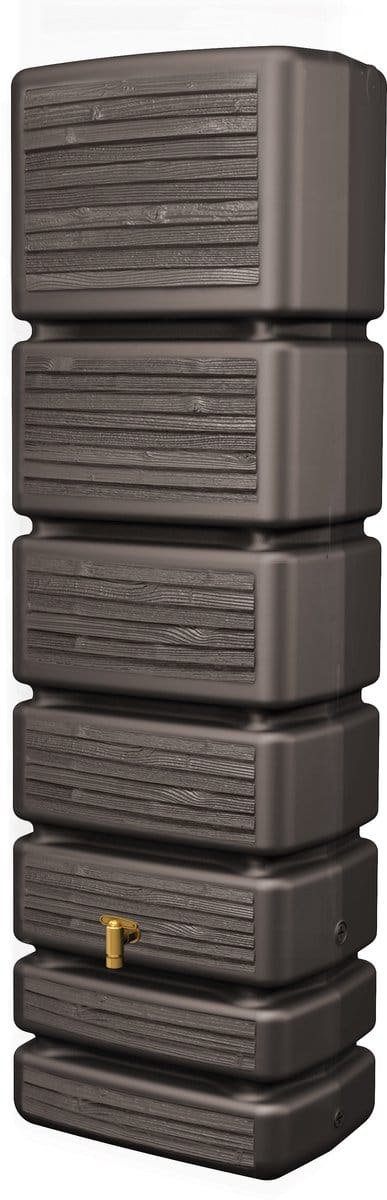 4RAIN Regenton Slim Wood Decor, 350 L (350 liter, Bruin)