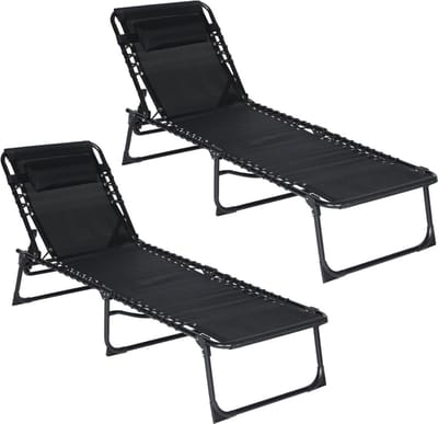 CLVP® Zonnebed Opvouwbaar – Ligbed Tuin – Relax Ligstoel Buiten – Deluxe