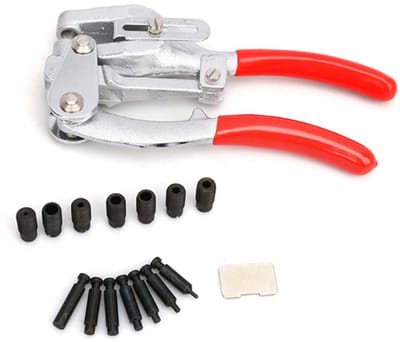 Dailygoods- Perforatortang Roestvrij Staal - Handheld Gereedschap - Traploze Diepteverstelling 6-41 mm - Geschikt voor Diverse Materialen - 16-delige Toolkit - Eenvoudig in Gebruik - Ponsset