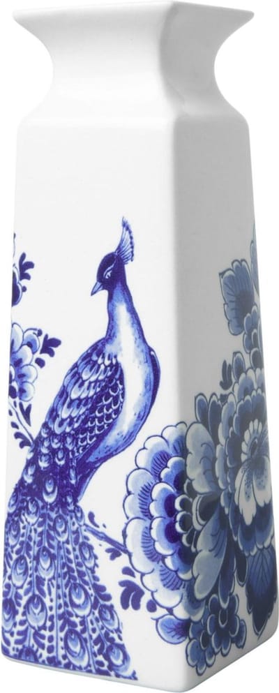 Heinen Delfts Blauw - Vaas Pauw - Vierkant - Keramiek - 22 cm