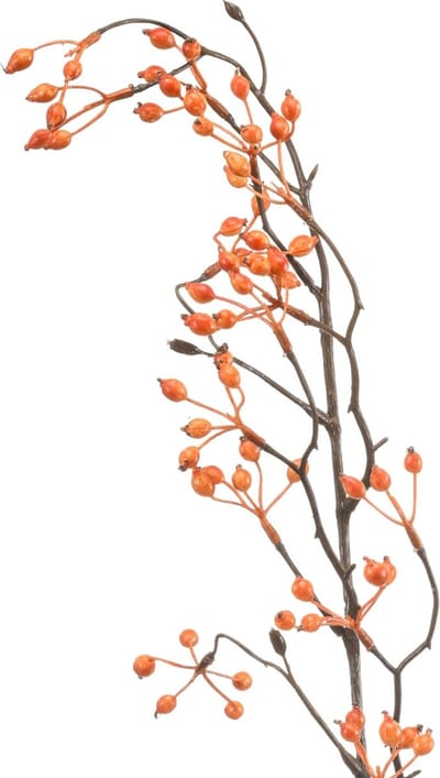 Fleurdirect Kunsttak Rosehip Spray - - Oker/Oranje - 15 x 105 x 0 cm (BxHxD)