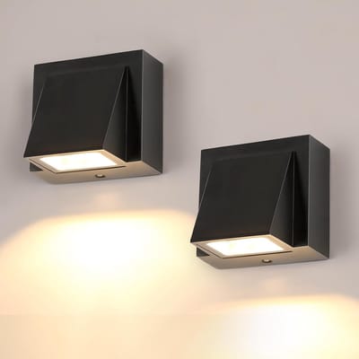 Buitenwandlamp - 8cm - Klein - 2 Stuks - LED - 5W - IP65 - Warm Licht - 3000K - Vierkante - Aluminium - Voor Tuin Veranda Garage Patio Slaapkamer Woonkamer