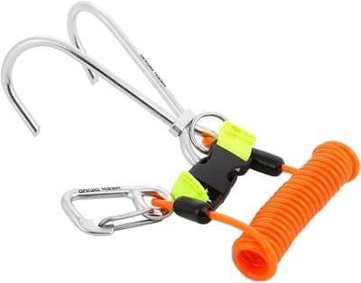 Reef Hook voor Duiken van Roestvrij Staal met D-Ring - Dubbele Haak voor Scuba en Drift Duiken Accessoires in Oranje