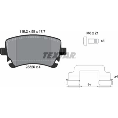 Remblokset TEXTAR 2332607, achter