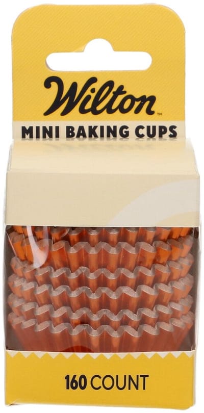 Wilton Mini Metallic Baking Cups - Oranje - Set/160 - Cupcake Vormpjes - Muffin Bakvormpjes