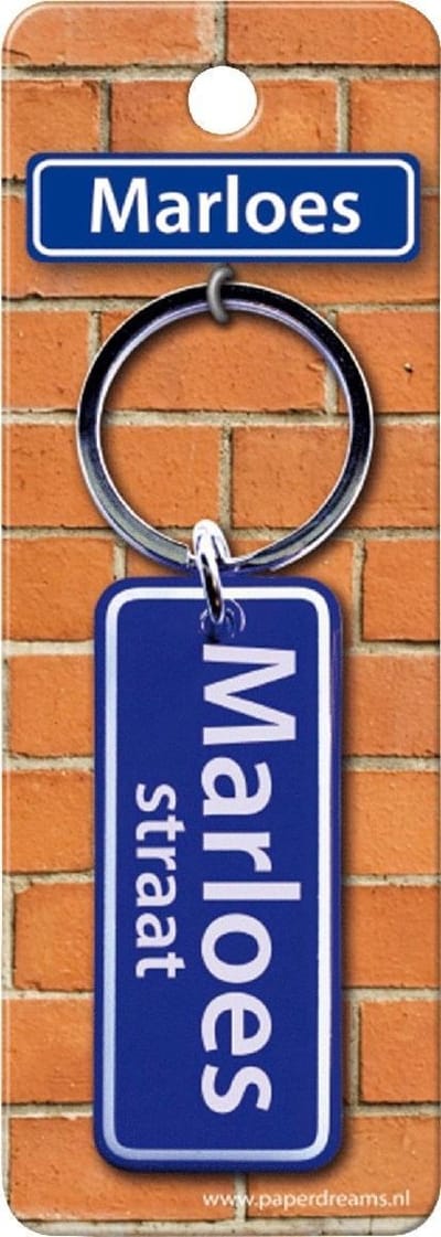 Paper Dreams Sleutelhanger Straatnaam Marloes 9 Cm Staal Blauw