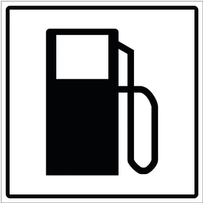 Benzinestation sticker | 40 x 40 cm