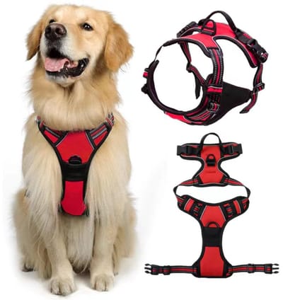 Dailygoods- Hondenharnas Anti Trek - Verstelbaar Hondenvest - Zacht Gevoerd Harnas - Y-Vormig Hondenharnas - Handgreep voor Training - Geschikt voor Grote Honden - Hondentuig