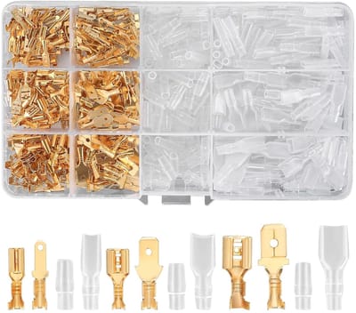 SnelShoppen - 480 Stuks Kabelschoenen Set, Plat Stekkers, Terminal Clips, Koppelstukken, Kabel Connectoren, 2.8 mm, 4.8 mm, 6.3 mm, Antioxidant, Vlamv