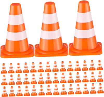 Miniatuur Verkeerskegels - Speelgoed Wegafzettingen - Educatief Spelen - Authentieke Nabootsing - 100 Stuks - Oranje